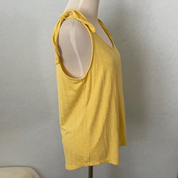 Peace & Pearls Polka Dot Faux Tie Shoulder Tank - Picture 4 of 9